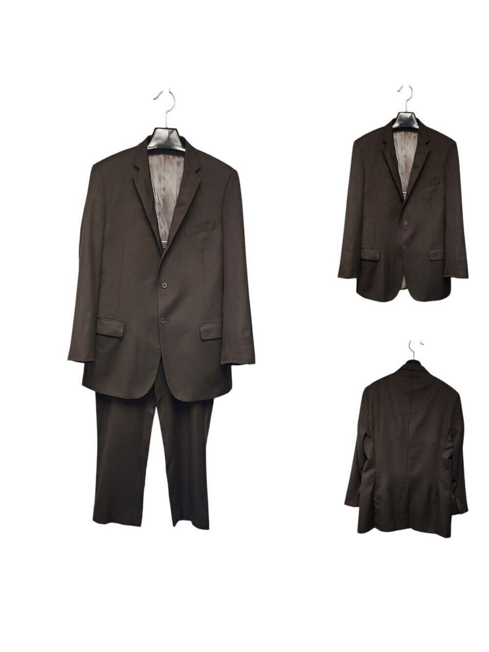 Tiglio Luxe Italian Lanificio Di Biella Men 2PC Suit Color Brown Size 46L